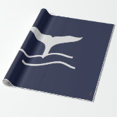 Wale Schwanz Nautical Navy und Grau Geschenkpapier (Ungerollt)
