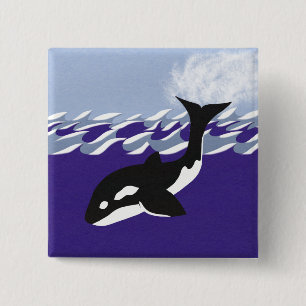 Wale Schwimmen im Ozean Button