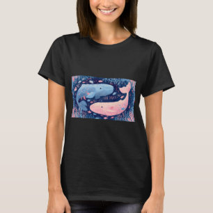 Wale schwimmen kreativ zusammen T-Shirt