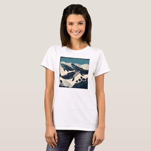 Wale Sea Bay of Fundy, Nova Scotia Custom T-Shirt (Vorne ganz)