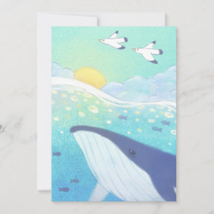 Wale, Seagulls und Illustrationen im Sommer des Oz Feiertagskarte