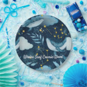 Wale surfen kosmische Wellen Blaue Sternbilder Pappteller (Party)