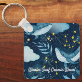 Wale surfen kosmische Wellen Blaue Sternbilder Schlüsselanhänger (Vorderseite)