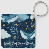 Wale surfen kosmische Wellen Blaue Sternbilder Schlüsselanhänger (Rückseite)