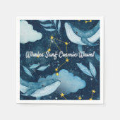 Wale surfen kosmische Wellen Blaue Sternbilder Serviette (Vorderseite)