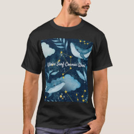 Wale surfen kosmische Wellen Blaue Sternbilder T-Shirt