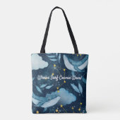 Wale surfen kosmische Wellen Blaue Sternbilder Tasche (Rückseite)