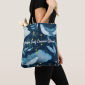 Wale surfen kosmische Wellen Blaue Sternbilder Tasche (Von Nahem)