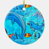 Wale und Delphinverzierung Keramik Ornament (Hinten)