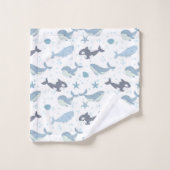 Wale und Killerwale Badhandtuch Set (Waschlappen)