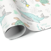 Wale und Schildkröten Geschenkpapier (Rolleneckpunkt)
