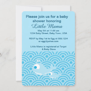 Wale und Wellen! Babyparty Einladung