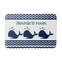 Wale und Wellen Blau und Weiß