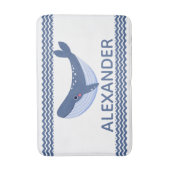 Wale und Wellen Blau-Weiß-Badematte Badematte (Vorderseite Vertikal)