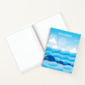 Wale und Wellen Ozean Blau Personalisiert Notizblock (Innenseite)