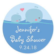 Wale unter dem Sea Baby Shower Sticker