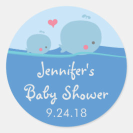 Wale unter dem Sea Baby Shower Sticker