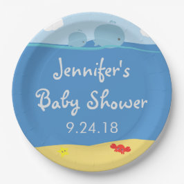 Wale unter den Sea Baby Shower Paper-Tellern Pappteller