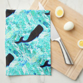 Wale unter Wasser schwimmen Thunder_Cove Geschirrtuch (Viertel Falte)