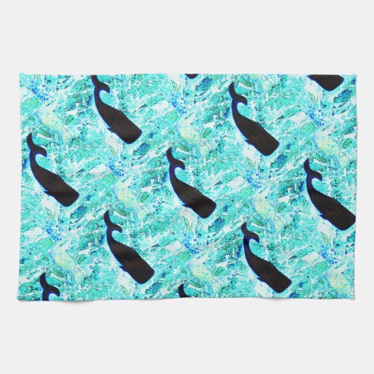 Wale unter Wasser schwimmen Thunder_Cove Geschirrtuch (Horizontal)