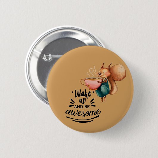 Wale Up Awesome Squirrel Button (Vorne & Hinten)