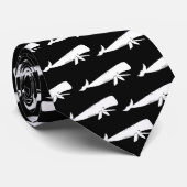 Wale, weiße Spermawale auf schwarzem Hintergrund Krawatte (Gerollt)