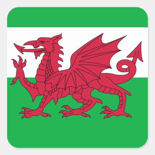 Walenflagge Quadratischer Aufkleber (Vorderseite)