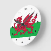 Walenflagge Runde Wanduhr (Winkel)