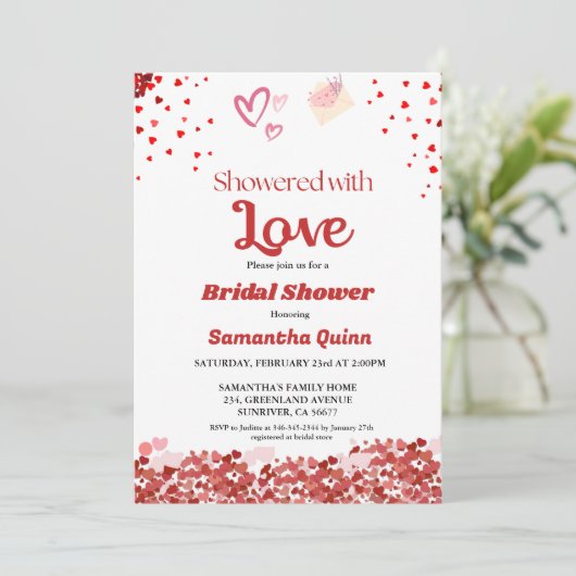 Walentinbaum Arch Brautparty Einladung (Stehend Vorderseite)