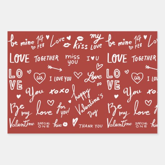 Walentine 19" x 29" Papierblätter, Matte Geschenkpapier Set (Vorderseite 2)