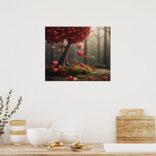 Walentiner Tagesdesign, Baumherz Poster (Küche)