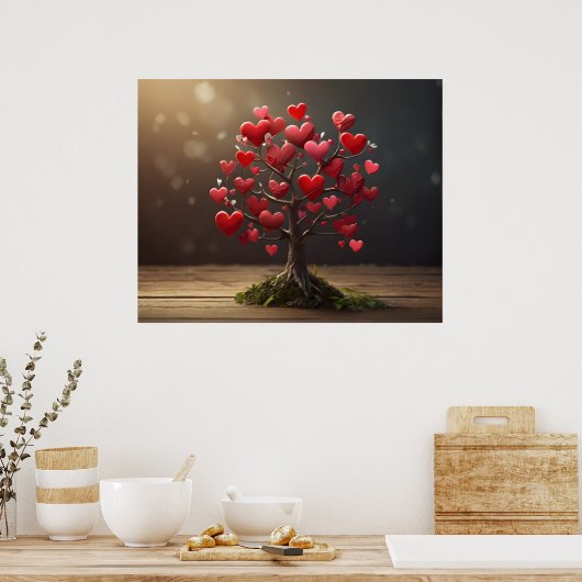 Walentiner Tagesdesign, Baumherz Poster (Küche)