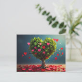 Walentiner Tagesdesign, Baumherz Postkarte (Stehend Vorderseite)