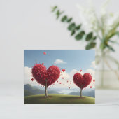 Walentiner Tagesdesign, Baumherz Postkarte (Stehend Vorderseite)
