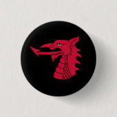Wales-Abzeichen - Waliser-Drache-Kopf auf Button (Vorderseite)