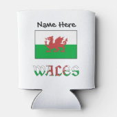 Wales and Welsh Flag with Your Name Dosenkühler (Rückseite)