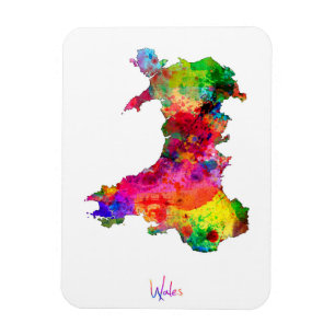 Wales-Aquarell-Karte Magnet