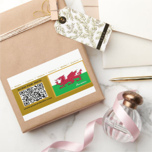 Wales-Aufkleber, moderne QR-Code, walisische Flagg Rechteckiger Aufkleber