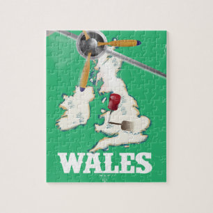 Wales, Britische Inseln Vintage-Reiseposter Puzzle