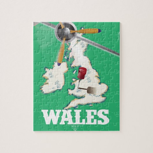 Wales, British Isles Vintage Travel Poster Puzzle (Vertikal)
