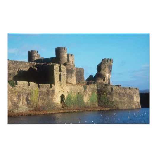 Wales - Burg Caerphilly, mit Blick auf die Fotodruck (Vorne)