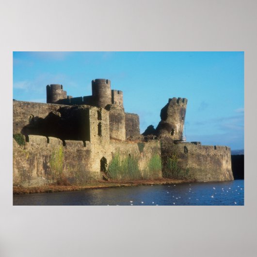 Wales - Burg Caerphilly, mit Blick auf die Poster (Vorne)
