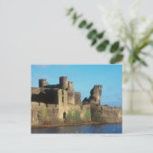 Wales - Burg Caerphilly, mit Blick auf die Postkarte (Stehend Vorderseite)