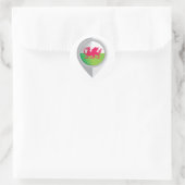 Wales Button Location Flag Runder Aufkleber (Tasche)
