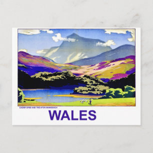 Wales, Cader Idris und Afon Mawddach, Vintag Postkarte
