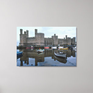 Wales, Caernarfon-Burg, einer von Edwards 2 Leinwanddruck