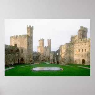 Wales, Caernarfon Burg, einer von Edwards 2 Poster