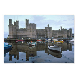 Wales, Caernarfon-Burg, einer von Edwards Fotodruck