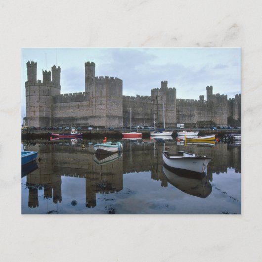 Wales, Caernarfon-Schloss, eines von Edwards Postkarte (Vorderseite)