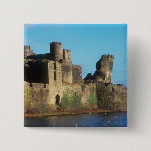 Wales - Caerphilly Castle, mit Blick auf die Button (Vorderseite)
